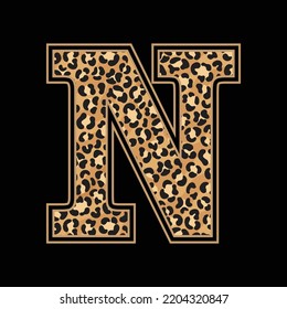 Leopard Alphabets and letter t shirt,sticker,poster,banner,mug,bag design