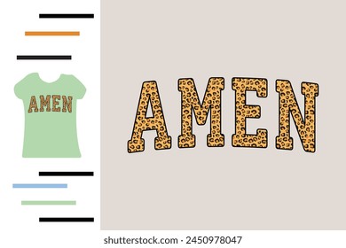 Leopard amen t shirt design