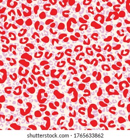 leopard animal abstract geometric bright red pink white print pattern design