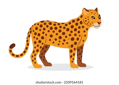 
Leopard animal isolated flat vector illustration on white background