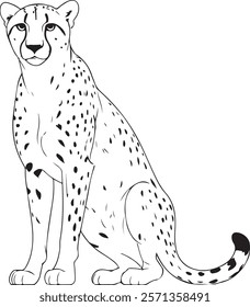 A leopard animal Line Art