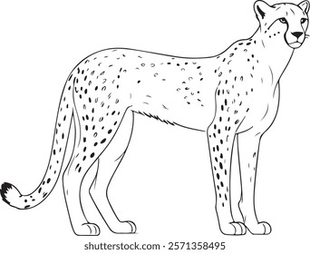 A leopard animal Line Art