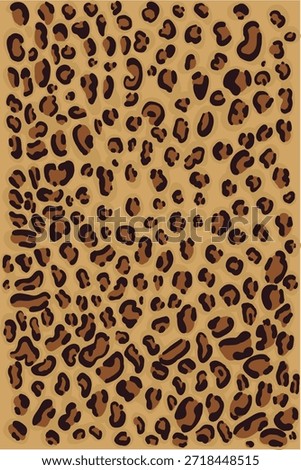 Leopard animal print background in flat vector style with warm beige and brown colors