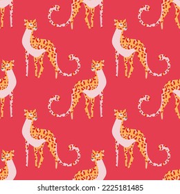 Leopard animal seamless pattern for fabric, stationery or print material.