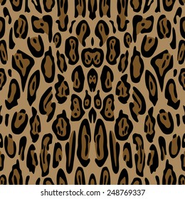 Leopard animal seamless skin - vector background. Ocelot fur pattern.