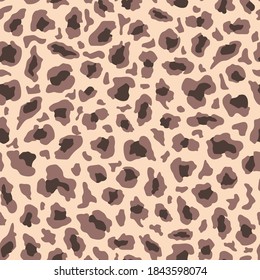 Leopard animal skin pattern seamless. Classic leo fur texture. Trendy cheetah vector design for print. Hand drawn repeat brown modern vector illustration. Textile, fabric, wallpaper art