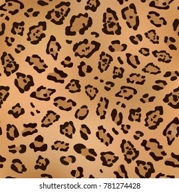 Leopard animal skin pattern. Leopard seamless background. Vector illustration.
