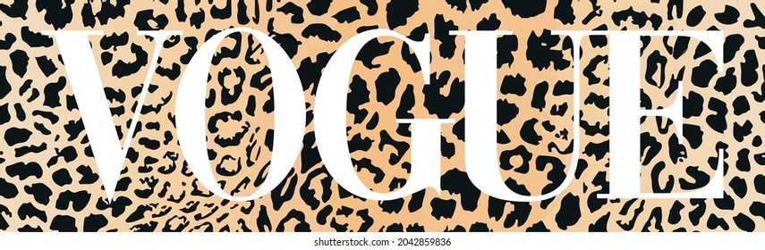  Leopard Animal Vogue Paris Print For T-shirt Slogan Graphic Vector