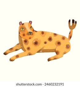 Leopard. animal wildlife. watercolor vector illustration.

