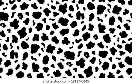 leopard animalistic print black and white pattern for fabric, clothing. vector illustration on white background
