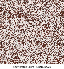 Leopard Appaloosa cowhidehorse skin print seamless pattern design. Vector animal textured pattern with small brown spots on beige background. Animal print seamless pattern.