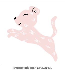 Leopard baby girl cute print. Sweet zoo. Cool african animal illustration for nursery t-shirt, kids apparel, baby shower party invitation. Simple child design. Summer time