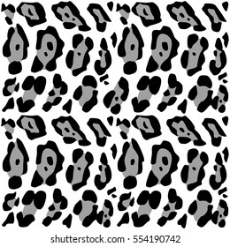 Leopard. Background leopard. Black spots on an white background. Repeating pattern seamless. Imitation leopard print on paper, fabric.