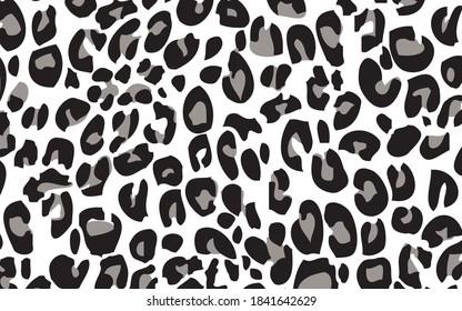 leopard background, repeating lynx modern texture. vector pattern leopard fabric textile black white gray print