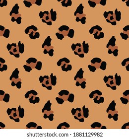 Leopard background seamless pattern stylish trendy print. Animal skin.