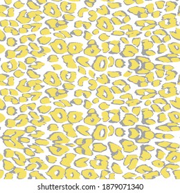Leopard background. Seamless pattern.Animal print. Ultimate gray, Illuminating yellow