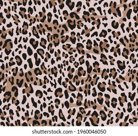 Leopard background seamless vector pattern, cat print.