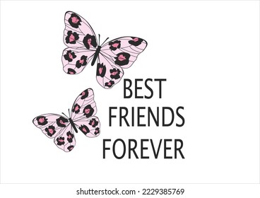 leopard best friend forever design hand drawn