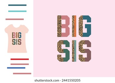 Leopard big sis t shirt design 