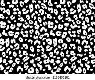 Leopard print black and white seamless pattern Vector Image