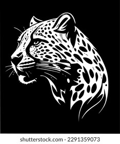 Leopard | Black and White Vector illustration