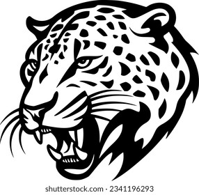 Leopard | Black and White Vector illustration