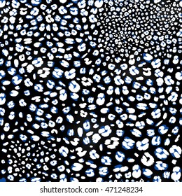 leopard blue and black skin seamless pattern small