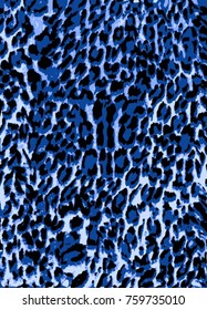 Leopard blue fabric