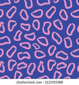 Leopard blue pink pattern. Leopard skin