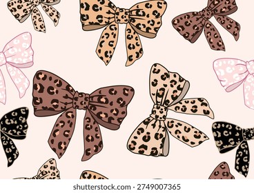 leopard bow hand drawn design vector 