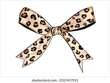 Leopard bow vector design hand drawn
