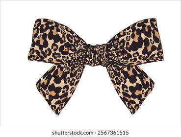 leopard  bow vector design hand drawn