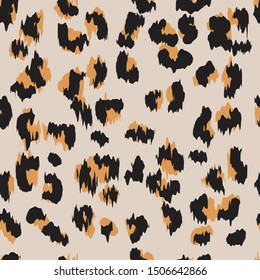 Leopard brown skin seamless pattern.