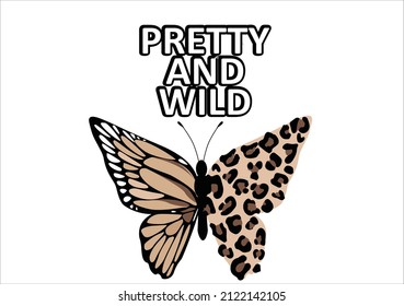 leopard butterfly design hand drawn art 