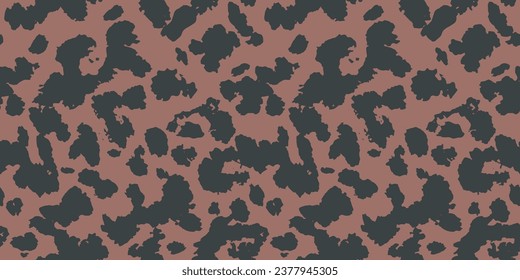 Leopard camo print, seamless pattern. Skin of cheetah, leopard. Fashionable fabric, elegant animal background. Animal spots. Vector camouflage texture