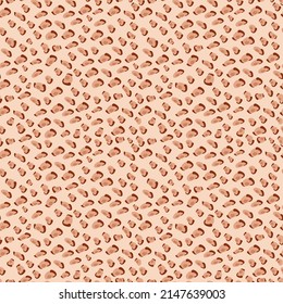 Leopard camouflage seamless pattern. Stylish modern print for printing on fabric, paper, packaging, textiles, clothing. Trendy terracotta tones. Vector illustration, hand drawn