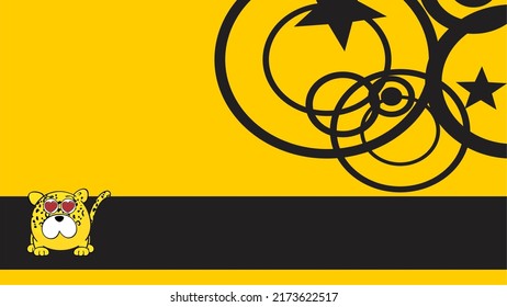 leopard cartoon ball style illustration expression background poster in vector format