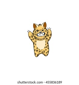 Leopard Cartoon Character. . Emotion: angry
