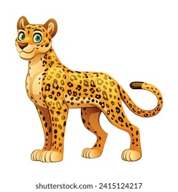 Leopard cartoon illustration isolated on white background