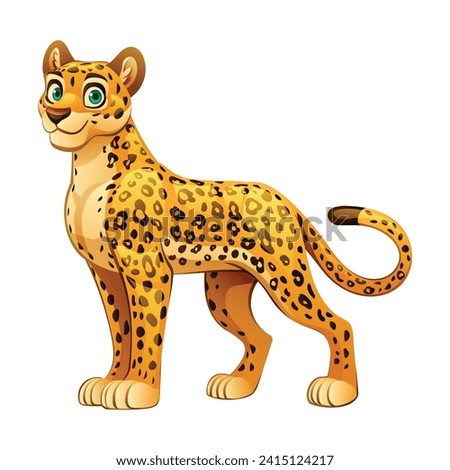 Leopard cartoon illustration isolated on white background
