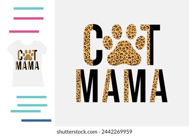 
Leopard cat mama t shirt design