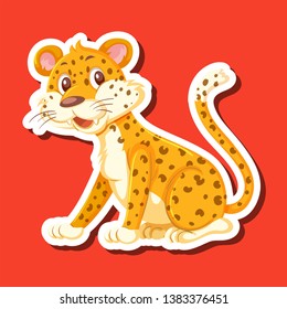 A leopard character sticker illustration