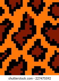 Leopard / cheetah 8 bit seamless pattern, animal background, old school style, vector illustration