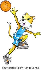 Leopard Cheetah Basketball Player