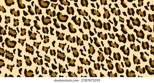 leopard cheetah big cat skin print pattern seamless vector texture brown background
