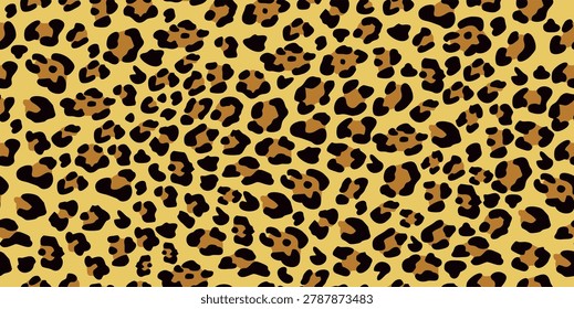 leopard cheetah big cat skin print pattern seamless vector texture brown background