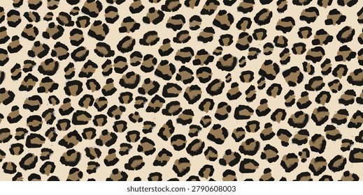 leopard cheetah big cat skin print pattern seamless vector texture brown background