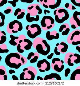 Leopard or cheetah color, bright colorful background, seamless vector pattern