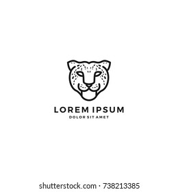 leopard cheetah head logo vector icon template