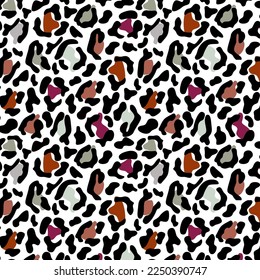 Leopard Cheetah Jaguar Skin Pattern With Brown, Coffee, Sage Green, Grey And Mauve Color